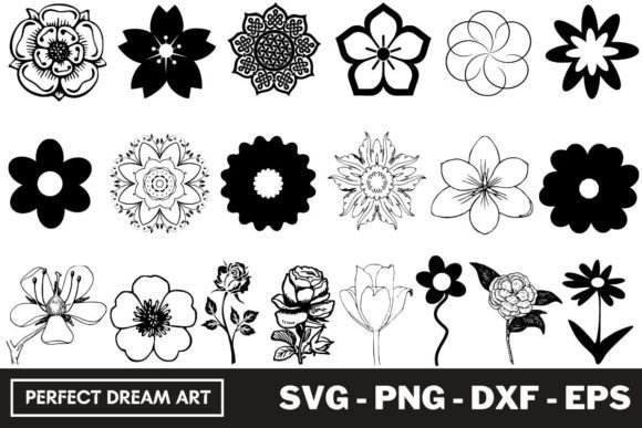 Download Flower Silhouette Bundles - Flower silhouette Collection