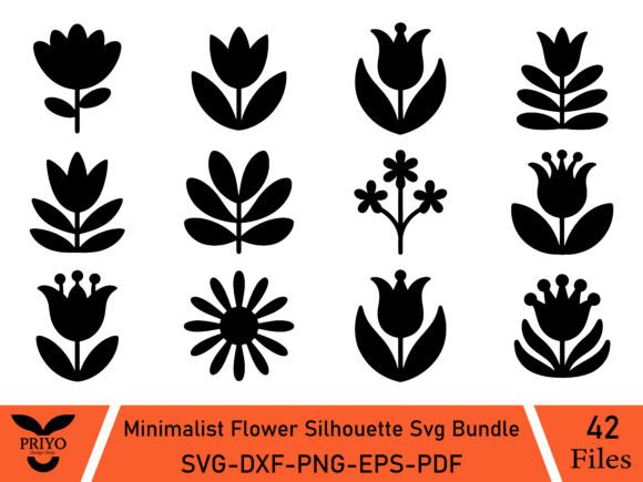 Download Minimalist Flower Silhouette Svg Bundle - Flower silhouette Collection