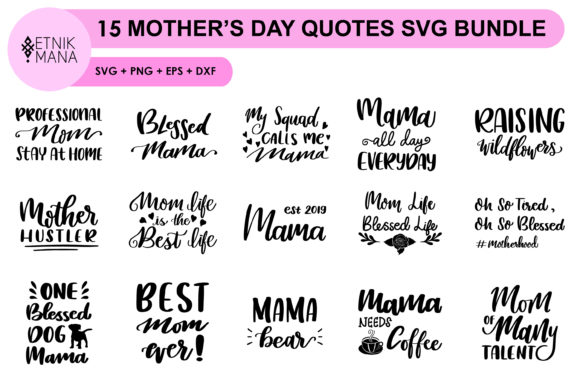 Download 15 Mother's Day Quotes Bundle - Mother's day quotes Collection