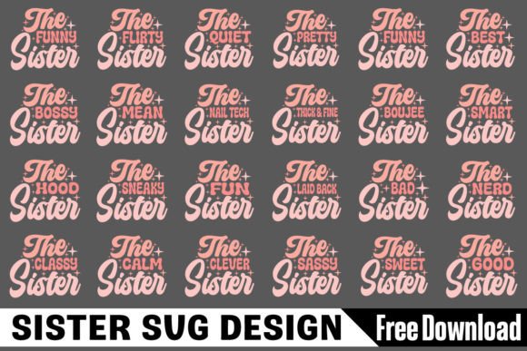 Download Sister SVG Design Free Bundle - Premium Resources