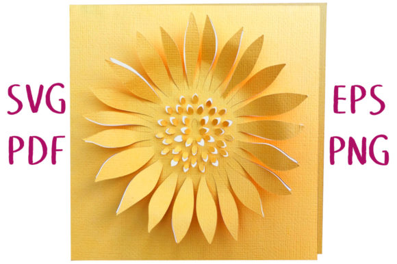 Download Sunflower 3D Card SVG Cut File - 3d card svg Collection