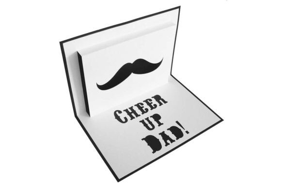Download Cheer Up Dad Mustache Pop Up 3D Card SVG - 3d card svg Collection