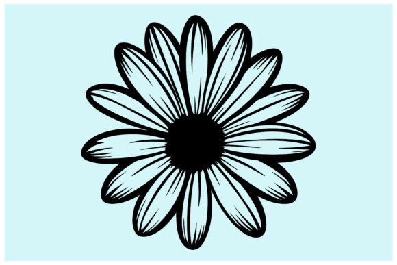 Download Daisy Flower Silhouette ,Black Floral - Flower silhouette Collection