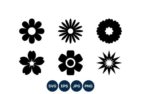 Download Black Flower Silhouette Shapes - Flower silhouette Collection